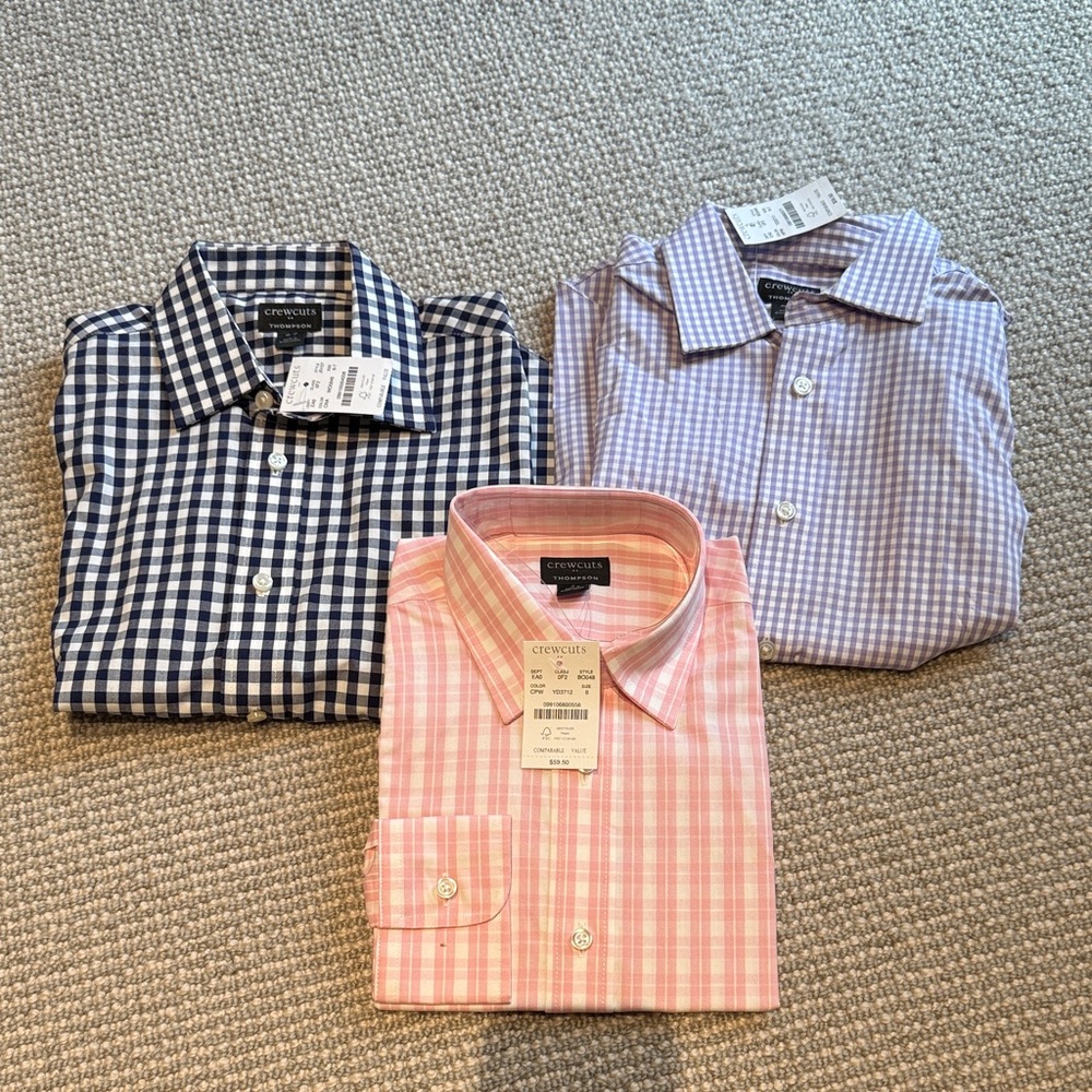 Crewcuts Checkered Boy’s Dress Shirts - Blue, Purple, Pink